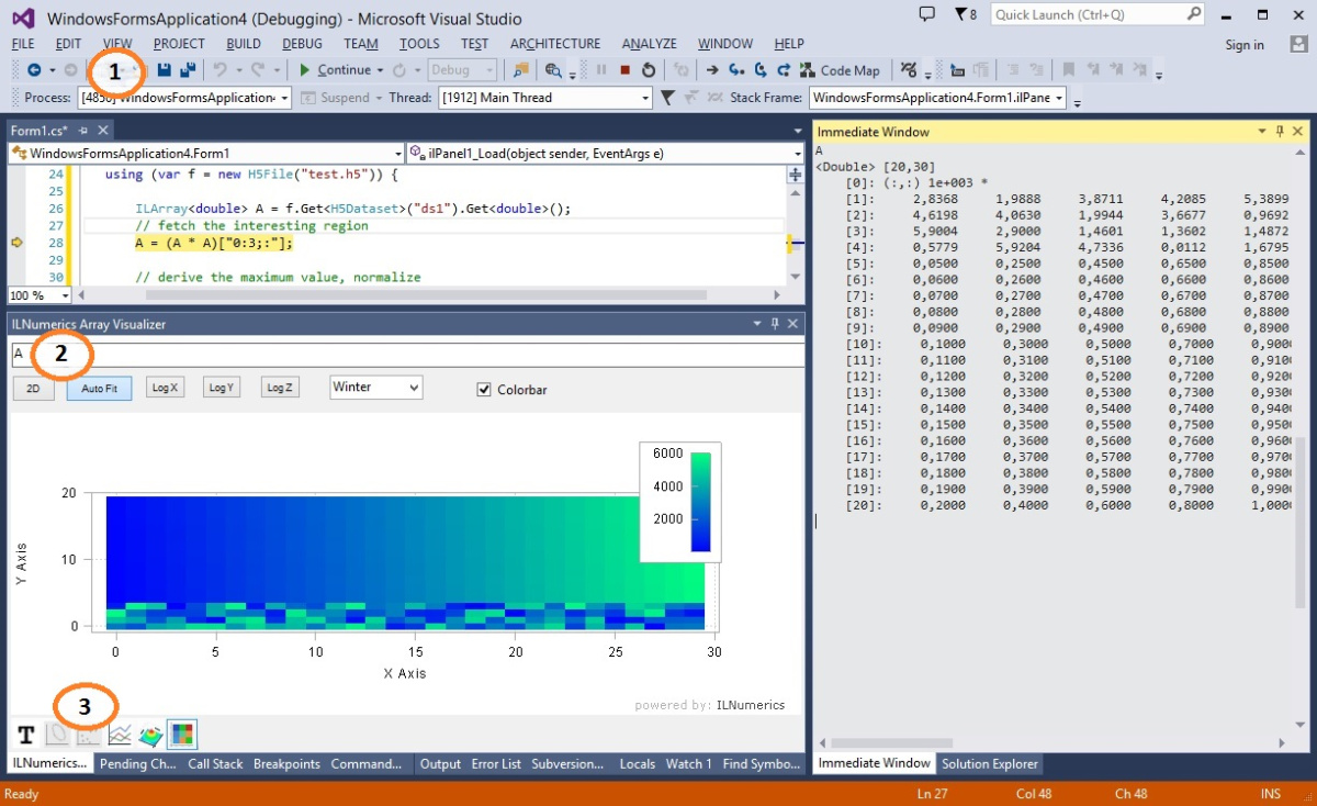 Бесплатный топка визуал. Microsoft Visual Studio Debugger. Visual Studio Basic array. Array Visualizer. Фрейм Windows forms.